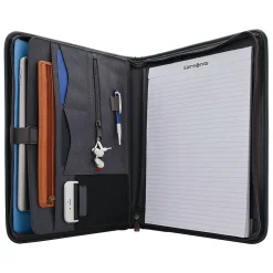 Samsonite Xenon Business Polyester Padfolio with Zipper Closure, Steel Gray (116465-1829)