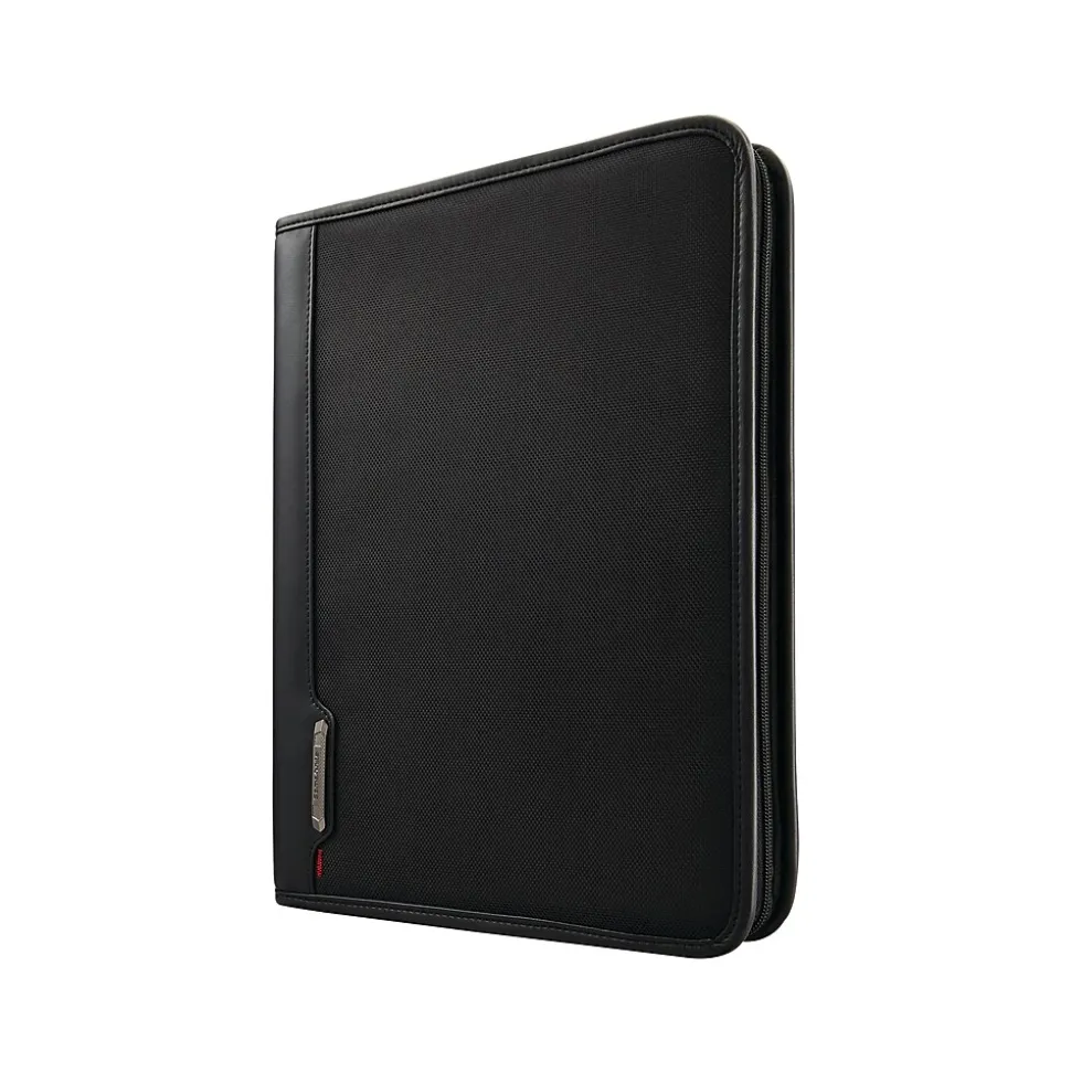 Samsonite Xenon Business Polyester Padfolio with Zipper Closure, Black (116466-1041)
