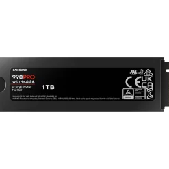 Samsung 990 PRO 1TB M.2 PCI Express 4.0 Internal Solid-State Drive with Heatsink, V-NAND (MZ-V9P1T0CW)