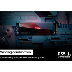 Samsung 990 PRO 1TB M.2 PCI Express 4.0 Internal Solid-State Drive with Heatsink, V-NAND (MZ-V9P1T0CW)