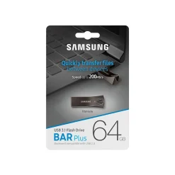 Samsung BAR Plus 64GB USB 3.1 Type A Flash Drive, Titan Gray (MUF-64BE4/AM)