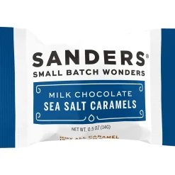 Sanders Small Batch Wonders Snack-Size Sea Salt Milk Chocolate Caramels, 24 oz., 48 Pieces/Box (27163)