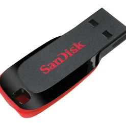 SanDisk Cruzer Blade 64GB USB 2.0 Type A Flash Drive, Black/Red (SDCZ50-064G-A46)