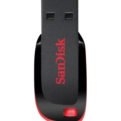 SanDisk Cruzer Blade 64GB USB 2.0 Type A Flash Drive, Black/Red (SDCZ50-064G-A46)