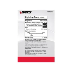 Satco Lighting 6-Watt Warm White LED Decorative Bulb, 6/Carton (S21252)