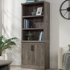 Sauder Aspen Post 71"H 5-Shelf Bookcase, Pebble Pine (433965)