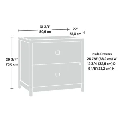 Sauder Cannery Bridge Commercial 2-Drawer Lateral File Cabinet, Letter/Legal Size, 32