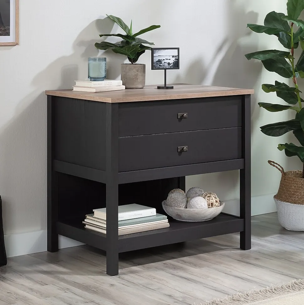 Sauder Cottage Road Lateral File Cabinet, Letter/Legal Size, 30"H x 32"W x 22"D, Raven Oak (431263)