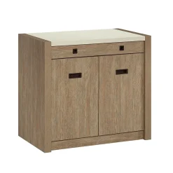 Sauder Dixon City 30"H Storage Cabinet with 2 Shelves, Brushed Oak (432888)