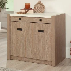 Sauder Dixon City 30"H Storage Cabinet with 2 Shelves, Brushed Oak (432888)