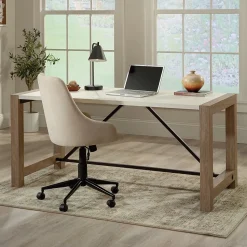 Sauder Dixon City 66"W Executive Business Desk, Brushed Oak (432892)