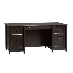 Sauder Edge Water Collection 65" Wood Executive Desk, Estate Black (409042)