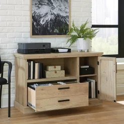 Sauder Mason Peak File Cabinet, Letter/Legal Size, 30"H x 47"W x 19"D, Prime Oak (427836)