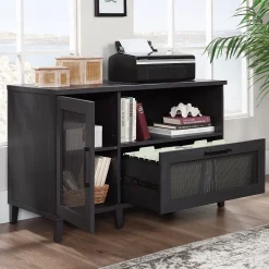 Sauder Tiffin Line File Cabinet, Letter/Legal Size, 30"H x 47"W x 20"D, Raven Oak (433268)