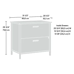 Sauder Whitaker Point Commercial 2-Drawer Lateral File Cabinet, Letter/Legal Size, Lockable, 31