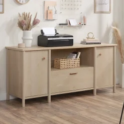 Sauder Whitaker Point 30"H Storage Credenza with 3 Shelves, Natural Maple (429375)