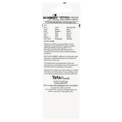 Schmidt 8127 Rollerball Long Capless Refill, Medium, Black, 2 Pack (SC58127)