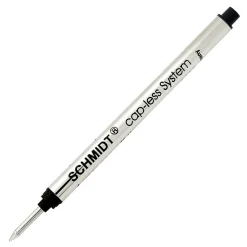Schmidt 8127 Rollerball Long Capless Refill, Medium, Black, 2 Pack (SC58127)