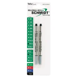 Schmidt 8126 Rollerball Short Capless Refill, Fine, Black, 2 Pack (SC58119)