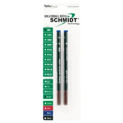 Schmidt 888 Safety Ceramic Rollerball Plastic Tube Refill, Fits Parker Rollerball Pens, Broad, Blue, 2 Pack (SC58114)