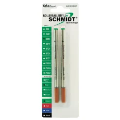 Schmidt 888 Safety Ceramic Rollerball Metal Tube Refill, Fits Universal Pens, Fine, Red, 2 Pack (SC58102)