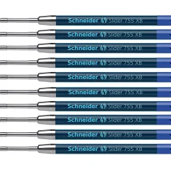 Schneider Slider 755 XB Ballpoint Pen Refill, Extra Broad Point, Blue Ink, Pack of 10 (PSY175503-10)