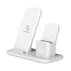 scosche Base3 3-in-1 Wireless Charging Dock for Apple iPhone/Apple Watch/Apple AirPods, White (CSQ3N1WT-SP)