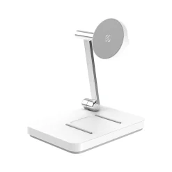 scosche BASECHARGE Wireless MagSafe Compatible Stand with Power Bank for Most Smartphones, 5000mAh, White (MSQSWT-SP)