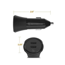 scosche PowerVolt USB Car Charger for Most Smartphones, Black (CPDCC40-SP)