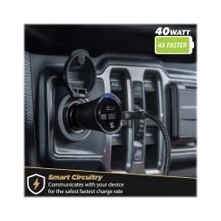 scosche PowerVolt USB Car Charger for Most Smartphones, Black (CPDCC40-SP)