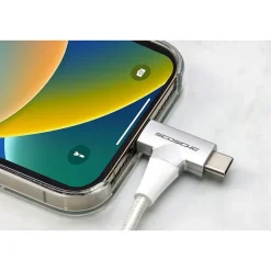 scosche PowerVolt USB Type-C and Lightning Charging Cable, 6ft., White (HPD30HH6WT-SP)