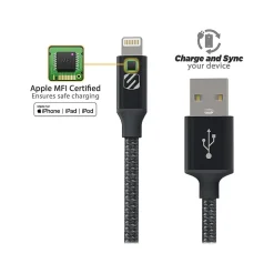 scosche strikeLINE Premium Lightning USB Cable for iPhone/iPad/iPod Touch, Space Gray (I3B4SG)
