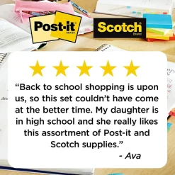 Scotch and Post-it Brand Back to School Bundle, 2 Scotch Tapes, 2 Post-it Notes, 1 Post-it Flag, 1 Scotch Scissors (SIOC)