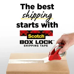 Scotch Box Lock Shipping Packing Tape, 1.88 in x 54.6 yds., Clear, 3/Pack (3950-3)
