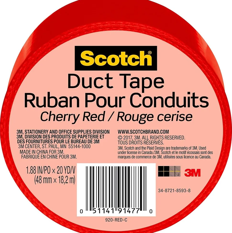 Scotch Duct Tape, 1.88" x 20 yds., Red (920-RED-C)