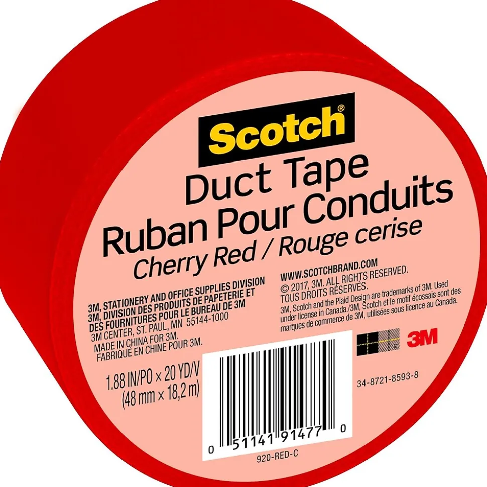 Scotch Duct Tape, 1.88" x 20 yds., Red (920-RED-C)