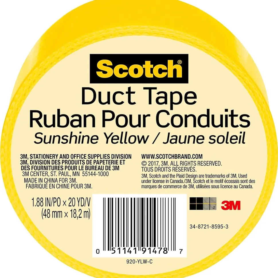 Scotch Duct Tape, 1.88" x 20 yds., Yellow (920-YLW-C)