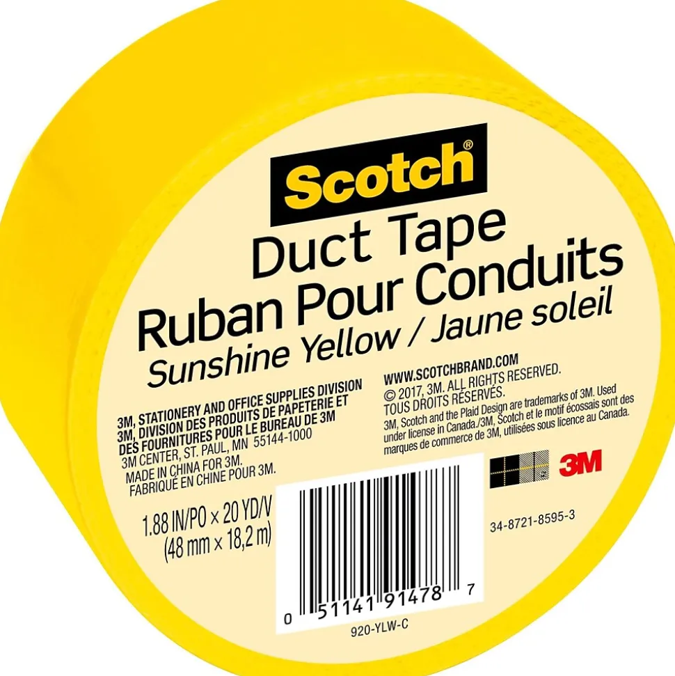 Scotch Duct Tape, 1.88" x 20 yds., Yellow (920-YLW-C)