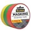 Scotch Expressions Light Masking Tape, 0.94 x 20 yds., Yellow/Green/Red, 3/Pack (3437-3PRM)