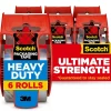 Scotch Heavy Duty Packing Tape with Dispenser, 1.88" x 22.2 yds., Clear, 6/Pack (142-6)
