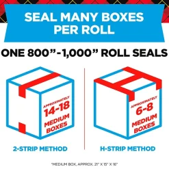 Scotch Heavy Duty Shipping Packing Tape with Dispenser, 1.88