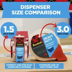 Scotch Heavy Duty Shipping Packing Tape with Dispenser, 1.88