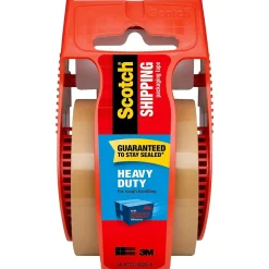Scotch Heavy Duty Shipping Packaging Tape with Dispenser, 1.88" x 22.2 yds., Tan (143)