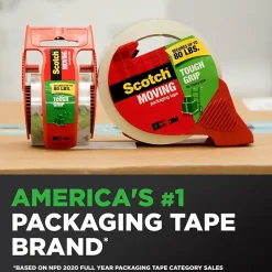 Scotch Tough Grip Packing Tape, 1.88