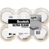 Scotch Ultra Clear Mailing Packaging Tape, 1.88" x 54.6 yds., Clear, 6 Pack (3250-6)