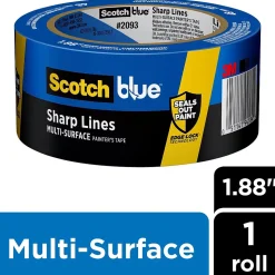 ScotchBlue Sharp Lines 1.88" x 60 yds. Medium Painter Tape, Blue (2093-48EC)