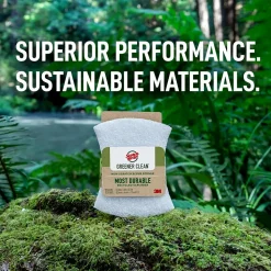 Scotch-Brite Greener Clean Scrub Sponge, Tan, 3/Pack (97033)