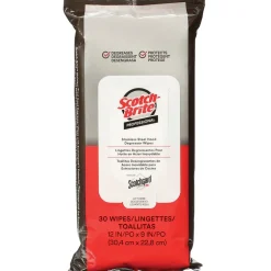Scotch-Brite Stainless Steel Hood Degreaser Wipes, 30/Pack, 6 Packs/Case (SS-WIPES)