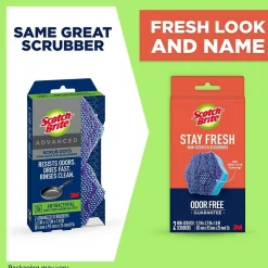 Scotch-Brite Stay Fresh Non-Scratch Scrubbers, Blue, 2 Sponges/Pack (SDA-2)