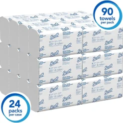 Scott Control Plus+ Slimfold Recycled Multifold Paper Towels, 1-ply, 90 Sheets/Pack, 24 Packs/Carton (04442)